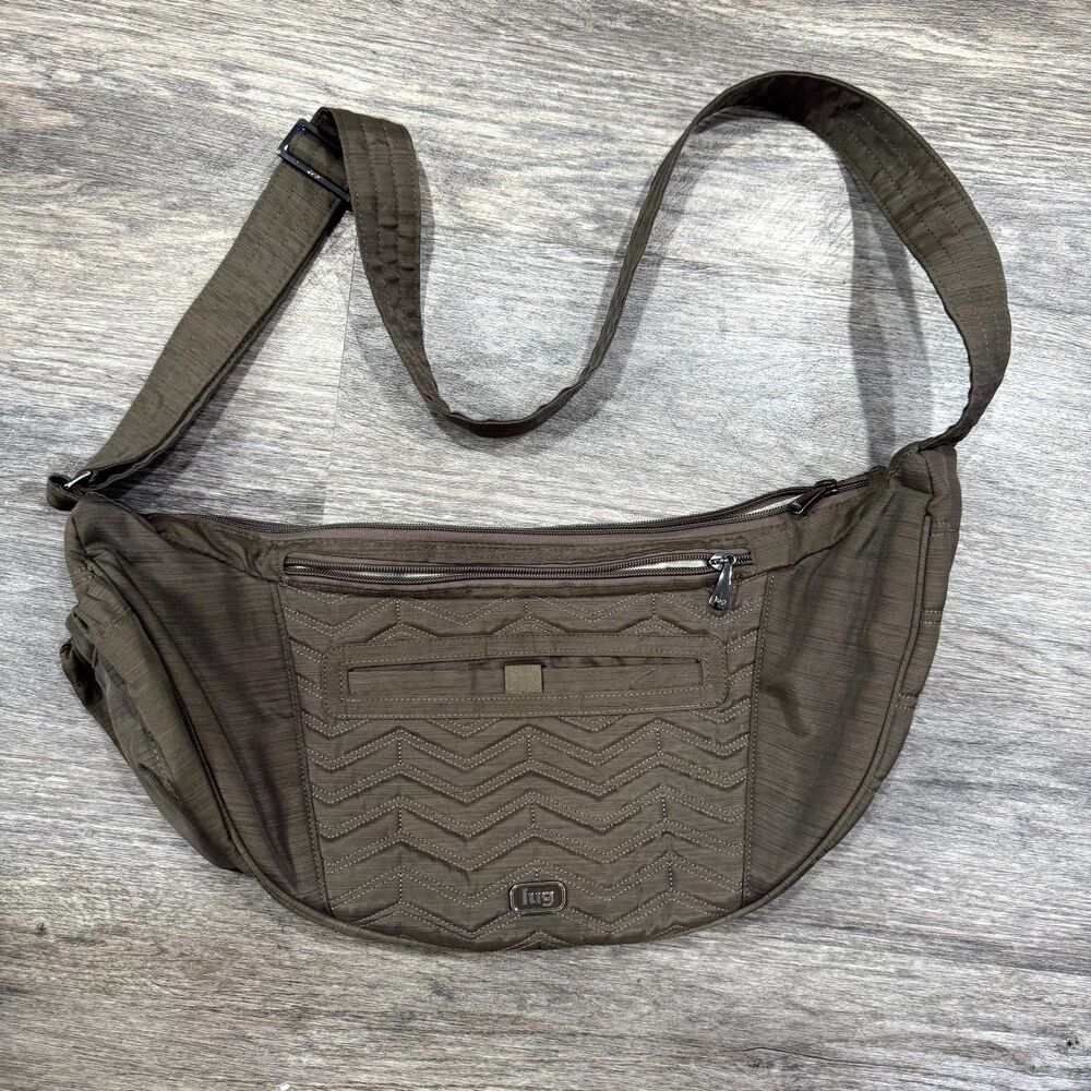 Lug Boomerang Brown Quilted Crossbody Shoulder Bag - see desc.